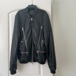 ALL SAINTS SANDERSON BOMBER LEATHER JACKET